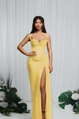 Mermaid Prom Dress Strapless Sleeveless Formal Dress With Sequins
