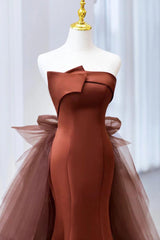 Mermaid Tulle Satin Long Evening Dress