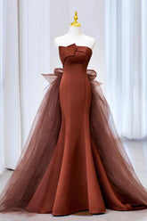 Mermaid Tulle Satin Long Evening Dress