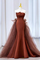 Mermaid Tulle Satin Long Evening Dress