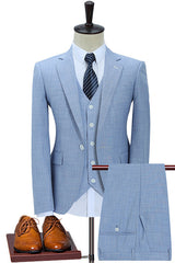 New Arrival Blue 3 Piece Slim Fit Men's Suit