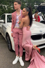 Notched Lapel Pink 2 Piece Men's Prom Suit