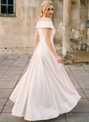 Off The Shoulder A Line Wedding Dress
