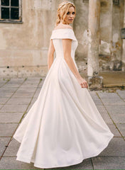 Off The Shoulder A Line Wedding Dress
