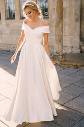 Off The Shoulder A Line Wedding Dress