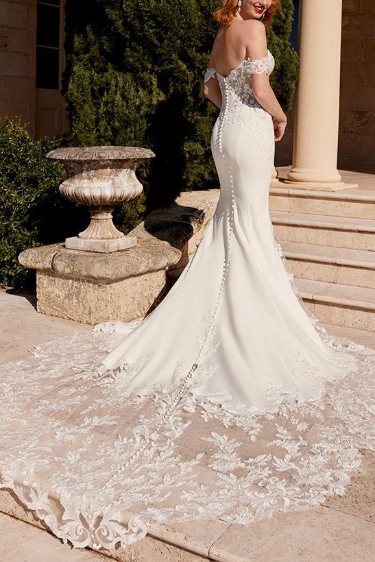 Off The Shoulder Lace Trumpet/Mermaid Wedding Dress