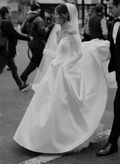 Off The Shoulder Wedding Dress with Elegant Ball Gown Long Sleeves