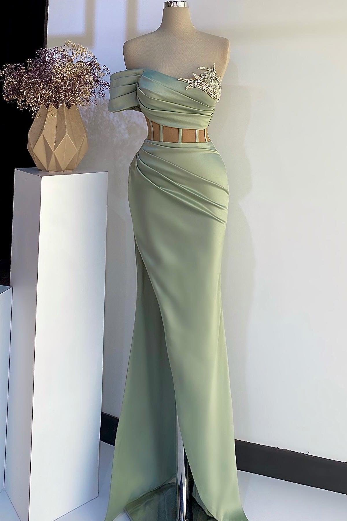 Off-the-Shoulder Mermaid Formal Dress Sleeveless Prom Dress