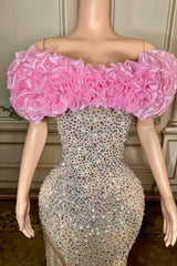 Off the Shoulder Mermaid Prom Dress Beaded Evening Dress