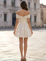 Dressystars Off-the-Shoulder Sequined Mini Dress with Sweetheart Neckline Homecoming Dresses