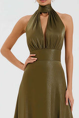 Dressystars Olive A-Line High Neck Keyhole Long Prom Dress