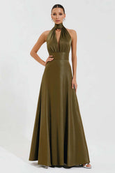 Dressystars Olive A-Line High Neck Keyhole Long Prom Dress