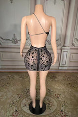 One Shoulder Homecoming Dress Cut Out Bodycon Cocktail Party Dress