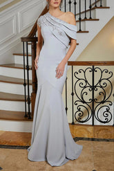 One-Shoulder Mermaid/Trumpet Mother of the Bride Dresses Featuring Applique Lace