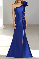 One-Shoulder Sleeveless Mermaid/Trumpet Mother Of The Bride Dress with Side Split