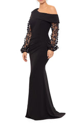One-shoulder Trumpet/Mermaid Floor-Length Mother of the Bride & Groom Dress with Applique