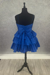 Orange Ruffled A Line Homecoming Dresses Short Corset Cocktail Dresses With Bow