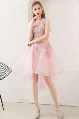 Pink Homecoming Dress Tulle Lace Short Party Cocktail Dress
