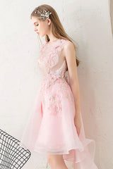 Pink Homecoming Dress Tulle Lace Short Party Cocktail Dress
