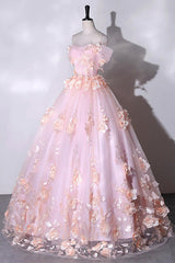 Pink Prom Dress Off the Shoulder Tulle Lace Appliques Long Sweet 16 Dress Evening Dress