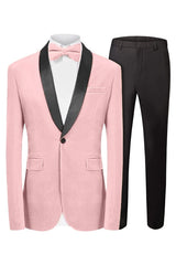 Pink Two Piece Shawl Lapel Wedding Suit