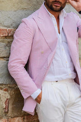 Pinstripe Seersucker Office Blazer For Men