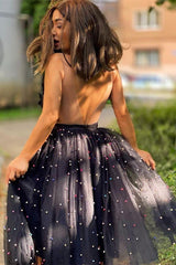 Pretty Homecoming Dress A Line Delicate Beading Tulle with Flowers Short Party Cocktail Dress