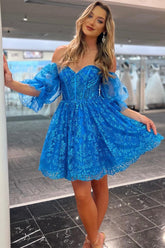 Pretty Homecoming Dress A Line Heart shaped Sequin Lace Short Party Cocktail Dress