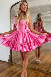Pretty Homecoming Dress A Line Heart shaped with Ruffle Short Party Cocktail Dress