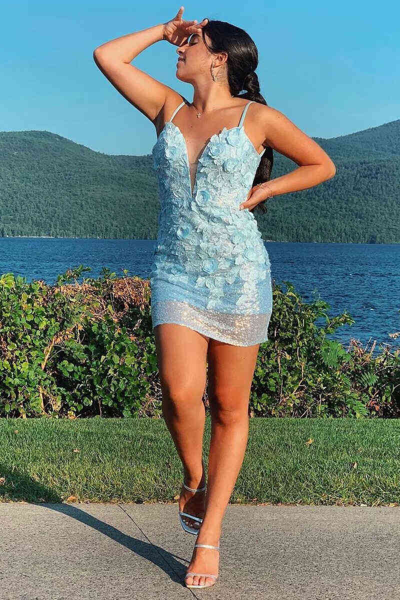 Pretty Homecoming Dress Bodycon Backless Sequin Short Party Cocktail Dress