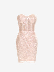 Pretty Homecoming Dress Bodycon Heart shaped Sequin Short Party Cocktail Dress
