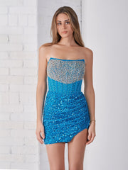 Pretty Homecoming Dress Bodycon Strapless Corset Short Party Cocktail Dress