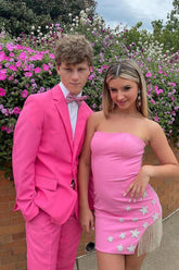 Pretty Homecoming Dress Bodycon Strapless Satin Short Party Cocktail Dress