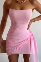 Pretty Homecoming Dress Bodycon Strapless with Drape Short Party Cocktail Dress
