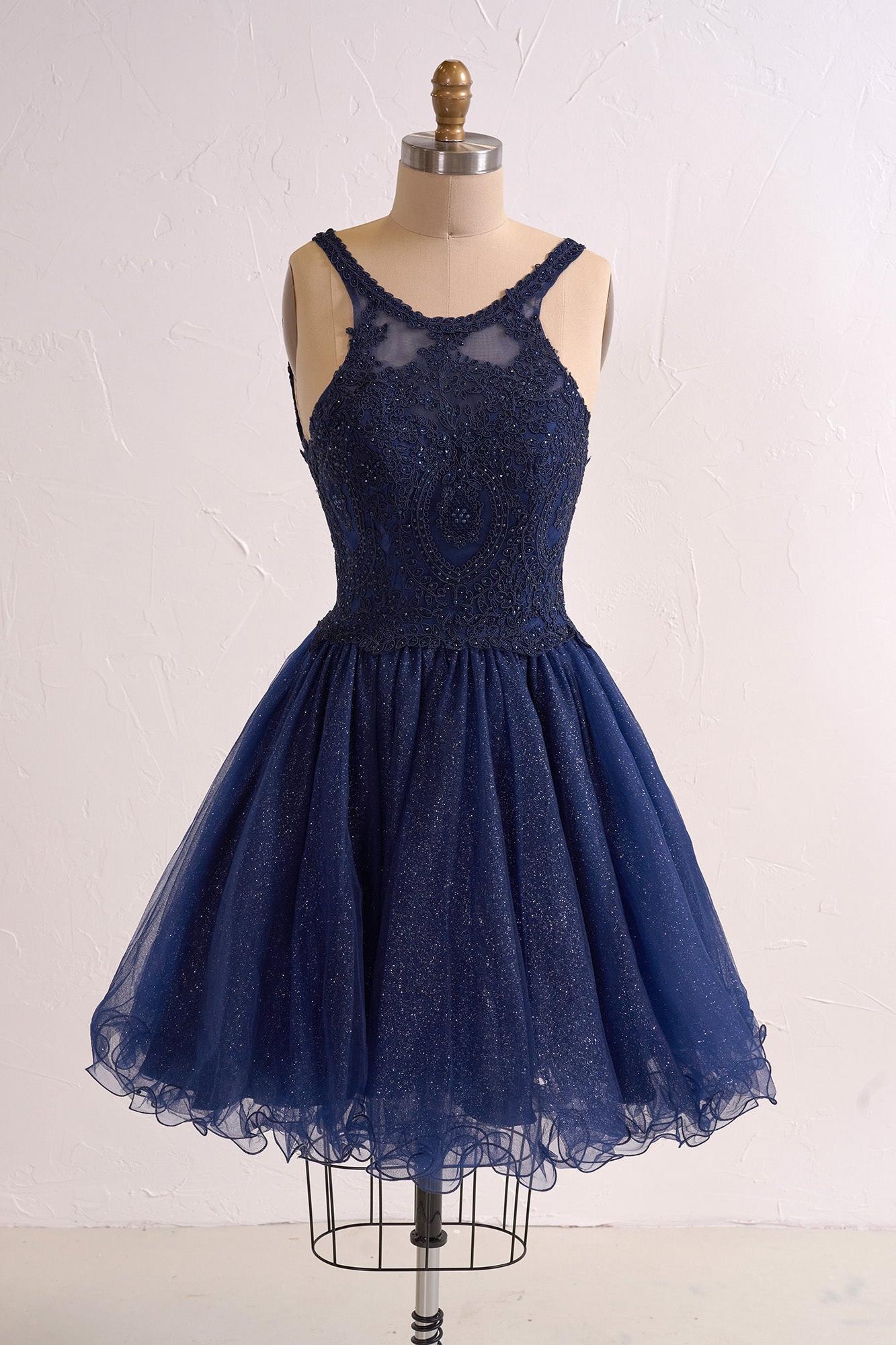 Pretty Homecoming Dress Embellished With Delicate EmbroideryTulle Short Party Cocktail Dress