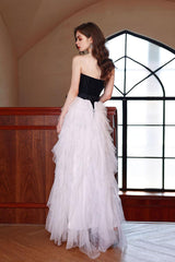 Prom Dress Ivory A Line Tulle Long Evening Dress