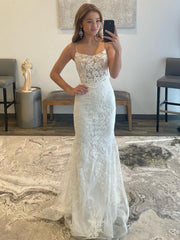 Prom Dress Ivory Mermaid Elegant Long Evening Dress