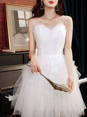 Prom Dress Ivory Sweetheart Neck Tulle Lace Long Formal Dress Evening Dress