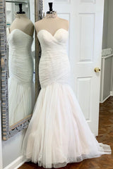 Prom Dress Ivory Tulle Mermaid Long Evening Dress