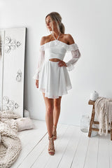 Prom Dress Simple Ivory Chiffon Short Cute Summer Dress Evening Dress