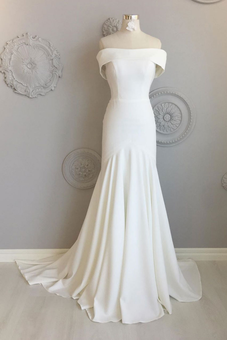 Prom Dress Simple Ivory Long Evening Dress