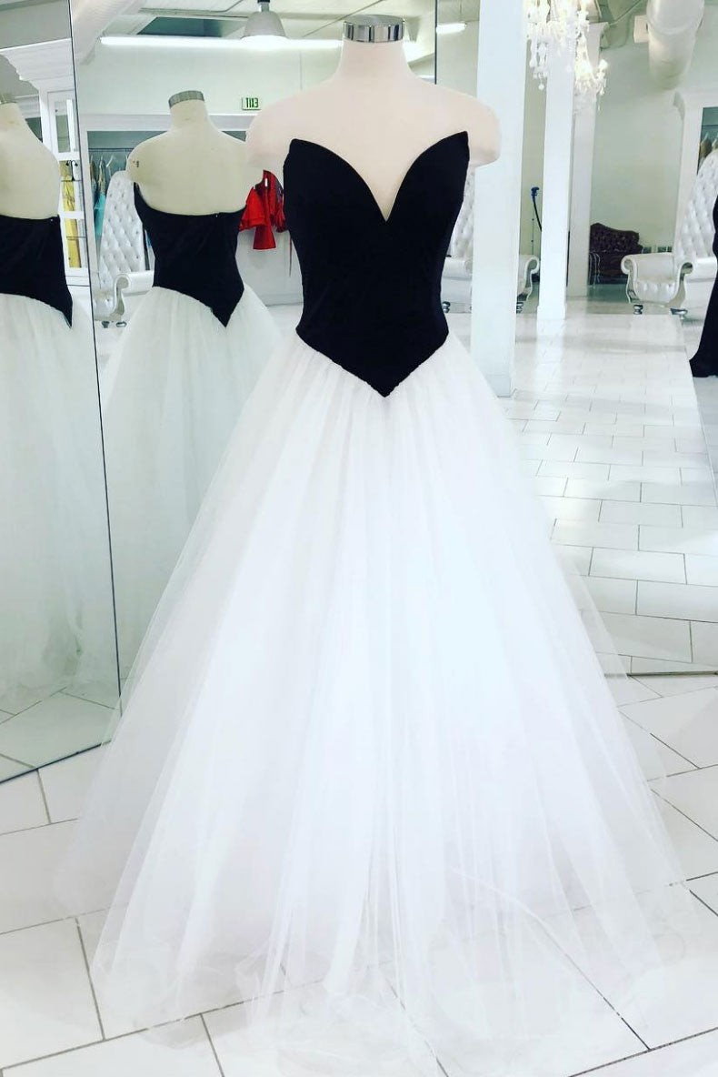 Prom Dress Simple Tulle Long Ivory Evening Dress