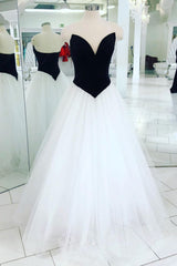 Prom Dress Simple Tulle Long Ivory Evening Dress