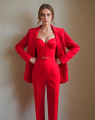 Prom Suits For Women With Peak Lapel 3-Piece Set