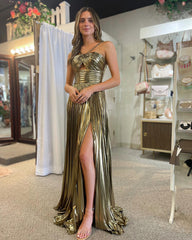 Purple Backless Prom Dress Long A Line Evening Dress With Slit