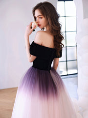 Purple Homecoming Dress Off Shoulder Tulle Short Party Cocktail Dress