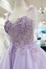 Purple Homecoming Dresses Corset A-Line Tulle Short Flower Cocktail Dresses with Lace