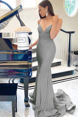 Purple Mermaid Prom Dress Sleeveless Spaghetti Straps Formal Dress With Beadings and Rhinestones