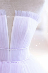 Purple Prom Dress A Line Tulle Long Formal Evening Dress