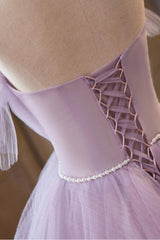 Purple Prom Dress A Line Tulle Long Prom Gown Formal Dress Evening Dress